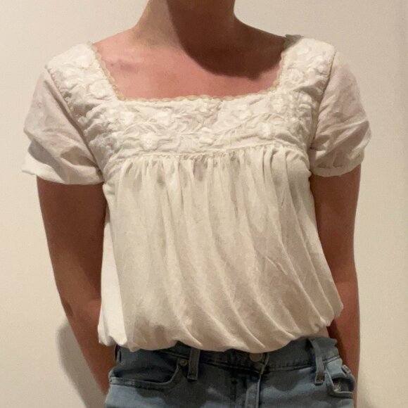 Embroidered Anglaise Square Neck Blouse - Picture 4 of 8
